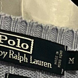 Polo Light Blue Cable Knit Sweater Medium Adult Women's
